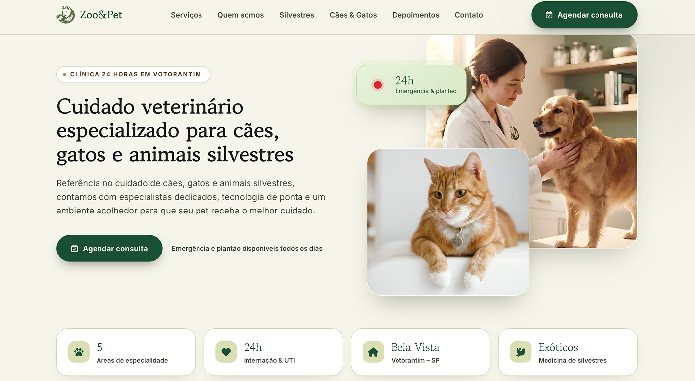 Site refeito com o método Falcon Code — Zoo Pets